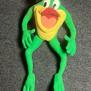 Vintage Michigan Frog Looney Tunes character, Plush for Home Decor collectible.